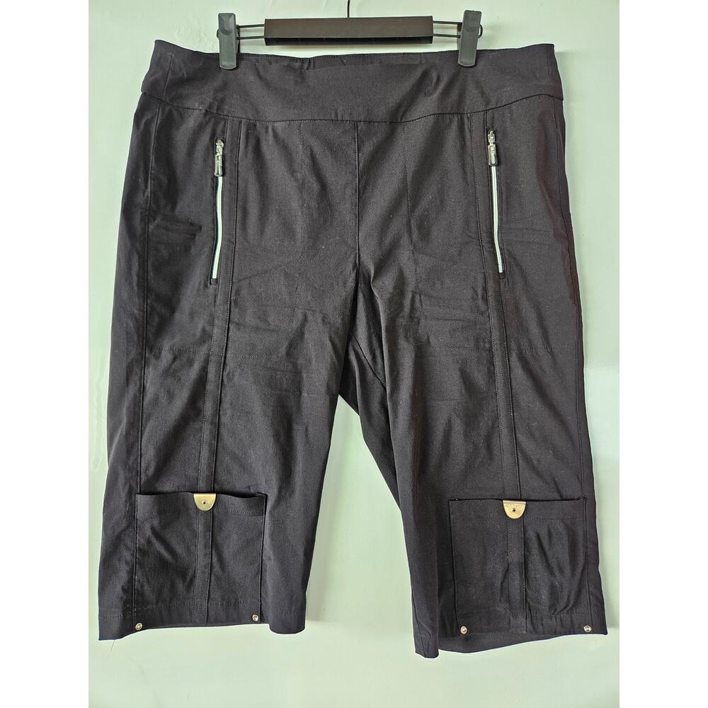 Jamie Sadock Black Golf Capris Stretch Comfort 5 Pockets Size 14 36-40W f39